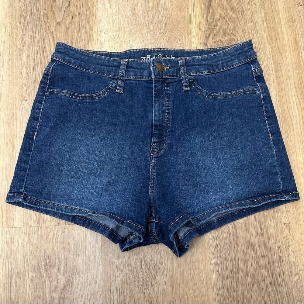 Wild Fable Blue Jean Shorts High-Waisted Fitted size 12